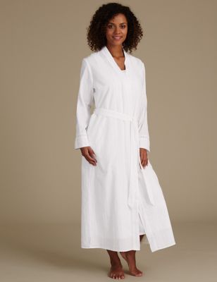 Pure Cotton Embroidered Dressing Gown